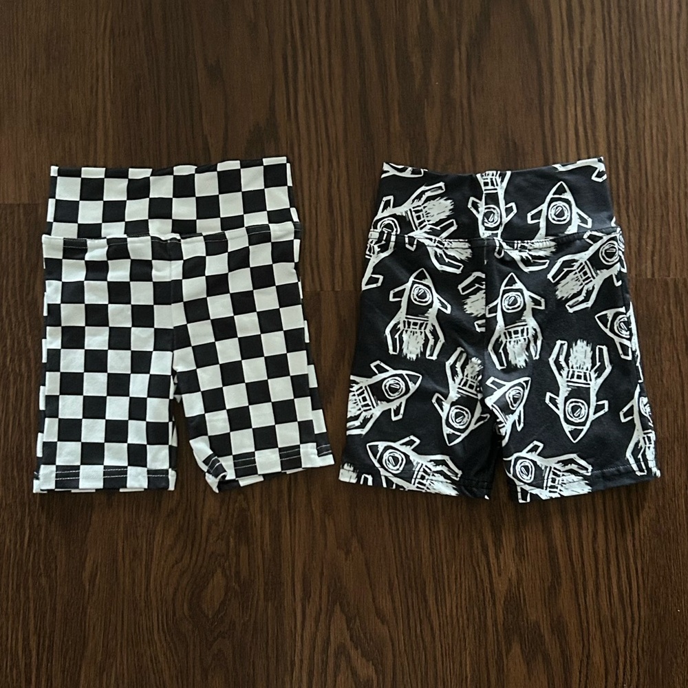 Best Day Ever Checkered and Rocket Biker Shorts